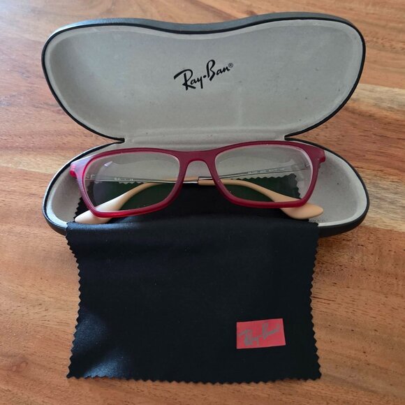 Ray Ban Eyeglasses Frames w/ Original Case - RB 7053 5525 52-17-140 Red - Picture 1 of 13